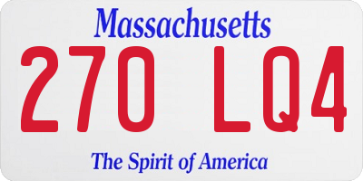 MA license plate 270LQ4