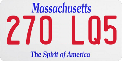 MA license plate 270LQ5