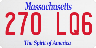 MA license plate 270LQ6