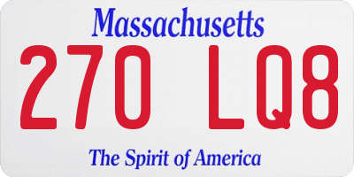 MA license plate 270LQ8