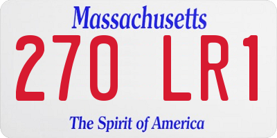 MA license plate 270LR1
