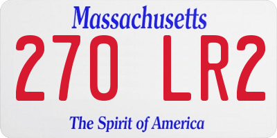 MA license plate 270LR2