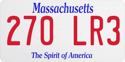 MA license plate 270LR3