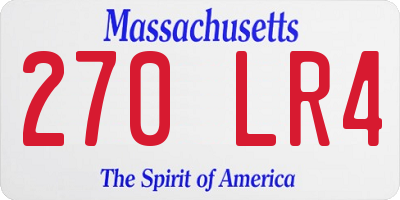 MA license plate 270LR4