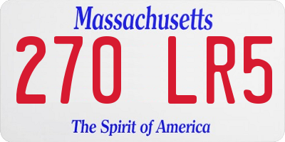 MA license plate 270LR5
