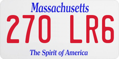 MA license plate 270LR6