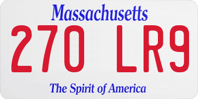 MA license plate 270LR9