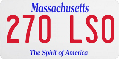 MA license plate 270LS0