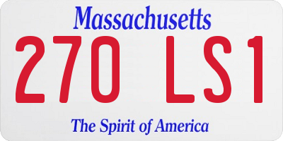 MA license plate 270LS1