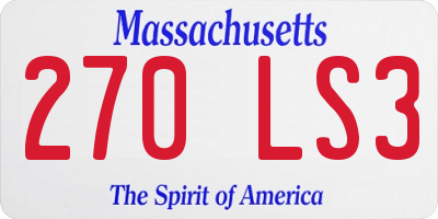 MA license plate 270LS3