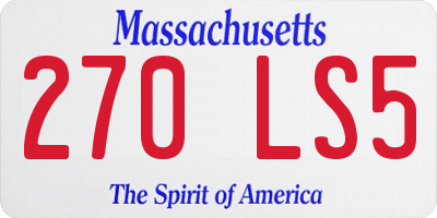 MA license plate 270LS5