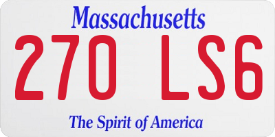MA license plate 270LS6