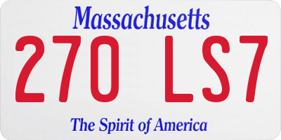MA license plate 270LS7