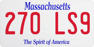 MA license plate 270LS9