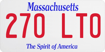 MA license plate 270LT0