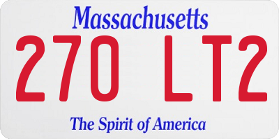 MA license plate 270LT2