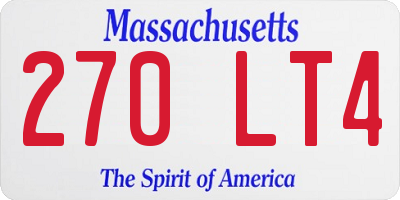 MA license plate 270LT4