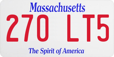 MA license plate 270LT5