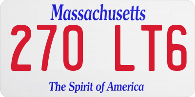 MA license plate 270LT6