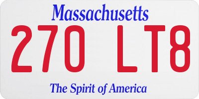 MA license plate 270LT8