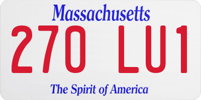 MA license plate 270LU1
