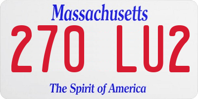 MA license plate 270LU2