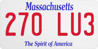 MA license plate 270LU3