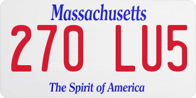 MA license plate 270LU5
