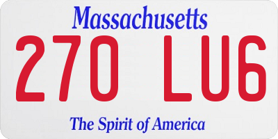 MA license plate 270LU6