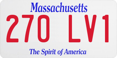 MA license plate 270LV1
