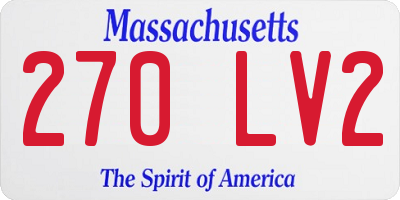 MA license plate 270LV2