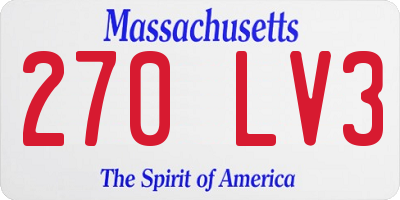 MA license plate 270LV3