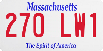 MA license plate 270LW1