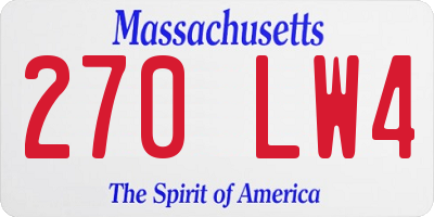 MA license plate 270LW4