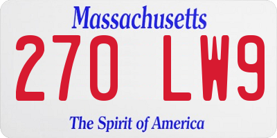 MA license plate 270LW9