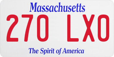 MA license plate 270LX0