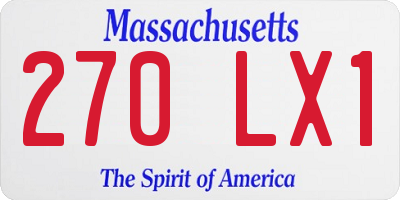 MA license plate 270LX1
