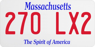 MA license plate 270LX2