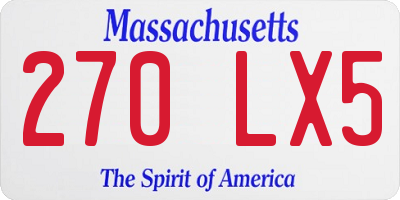 MA license plate 270LX5