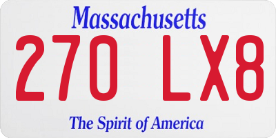 MA license plate 270LX8