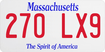 MA license plate 270LX9