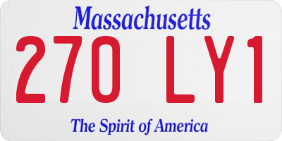 MA license plate 270LY1