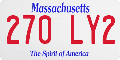 MA license plate 270LY2