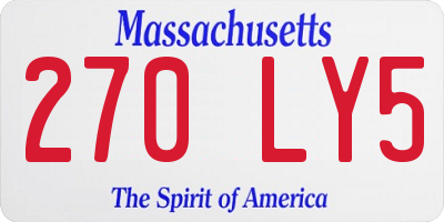 MA license plate 270LY5