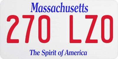 MA license plate 270LZ0