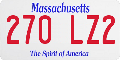 MA license plate 270LZ2