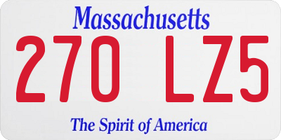 MA license plate 270LZ5