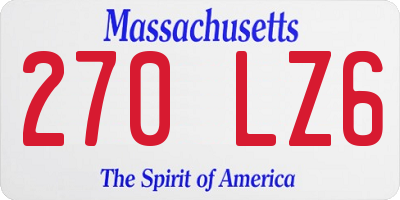 MA license plate 270LZ6