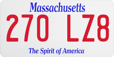 MA license plate 270LZ8