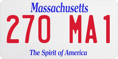 MA license plate 270MA1